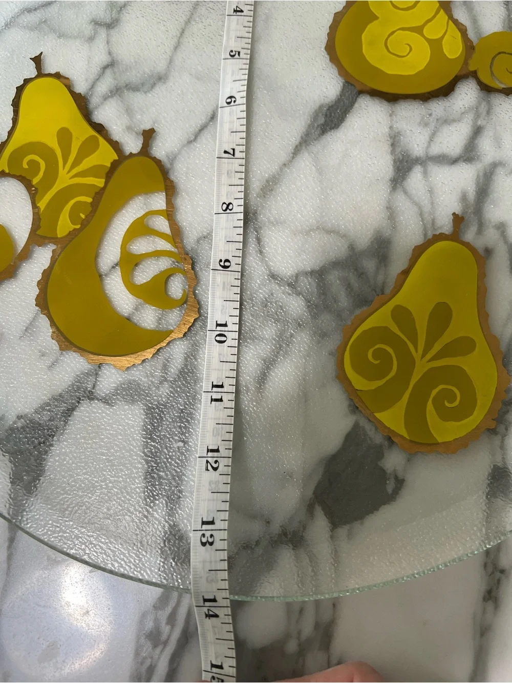 Vintage George Briard Yellow Pear Glass Serving Charger